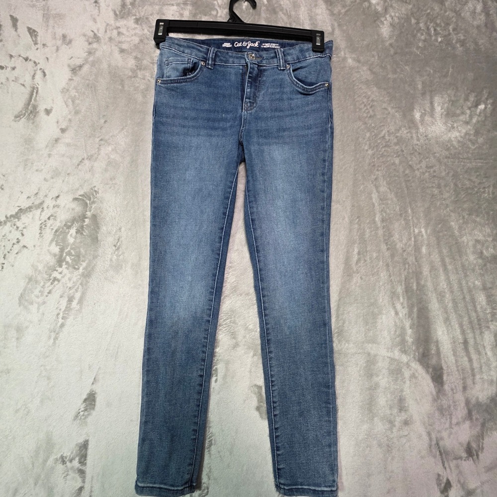 Cat & Jack Girls Skinny Jeans Size 14 Medium Wash Ultimate Stretch Blue Denim
